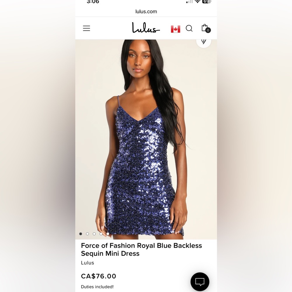 Lulu's Royal Blue Backless Sequin Mini Dress